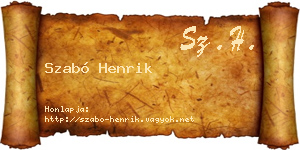 Szabó Henrik névjegykártya