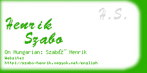 henrik szabo business card